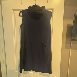 T Tahari Navy Sleeveless Midi Dress